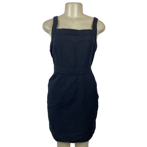 Justfab Women's Black Slip Sleveless Dress with Outer Pockets Sz S - New - Picture 1 of 6